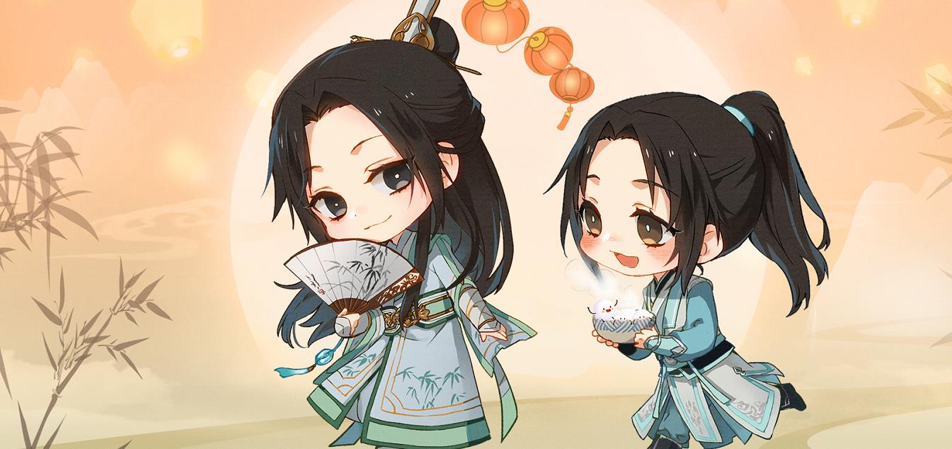 "墨香三兄弟"元宵节贺图,谢怜煮汤圆,花城写对联,羡羡呢?