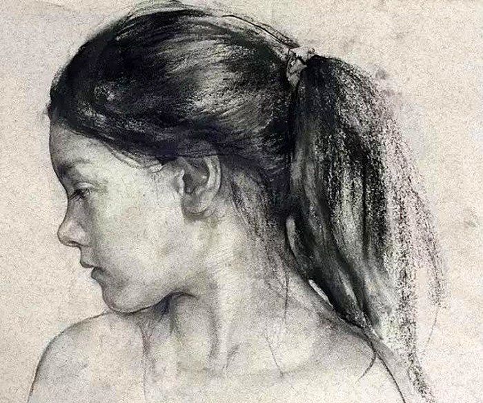 素描高手独具风格布洛欣13幅人物肖像素描作品欣赏