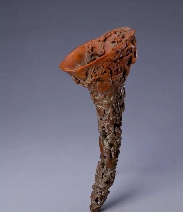 故宫馆藏犀角雕兰亭修禊图杯