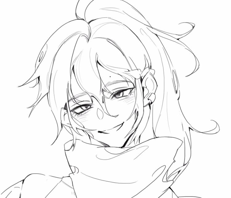 人物绘画,帅气的卡通男士线稿