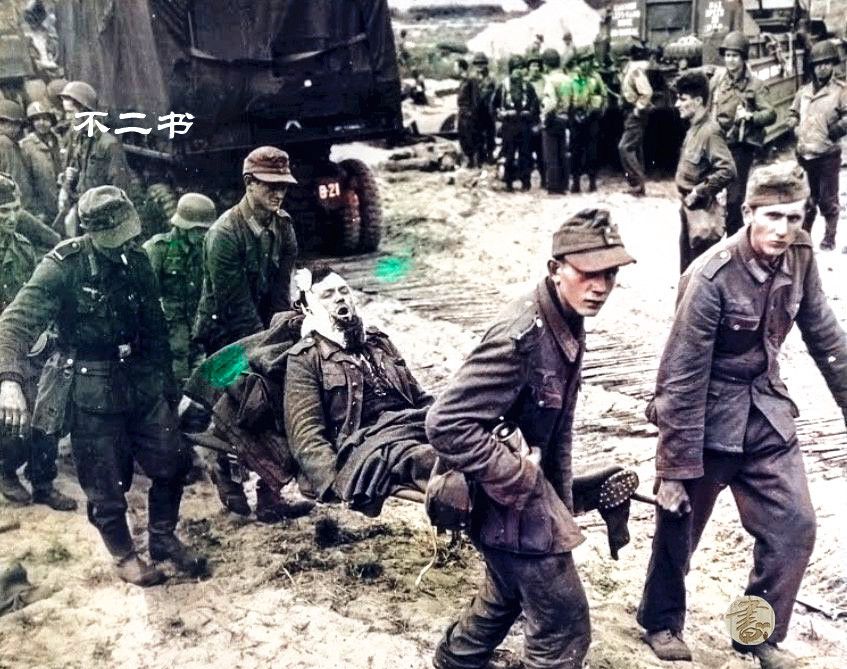 二战上色老照片:诺曼底登陆中的真实场景,战败投降的德军士兵|不列颠
