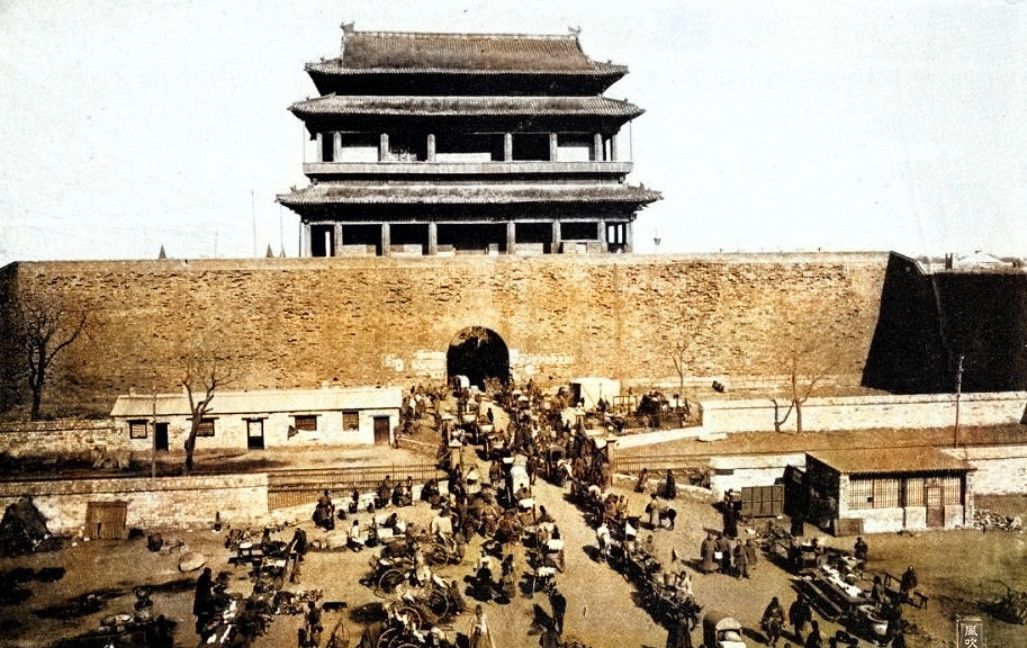 清末老照片:北京前门,崇文门及大清门高清旧影|大清门|崇文门|城墙