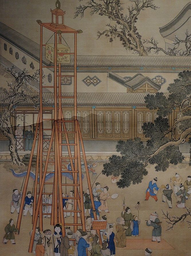 故宫收藏的清乾隆绢本设色《乾隆帝元宵行乐图》欣赏_高清图集_新浪网