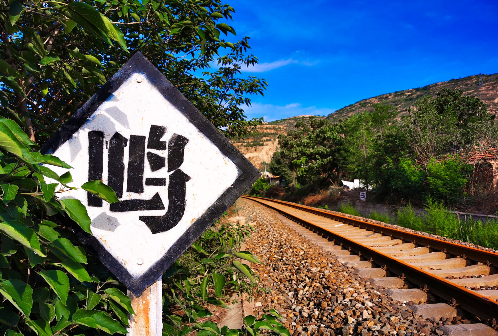 行走在停用近一年的南同蒲铁路上,发现专属于铁道的美丽风景