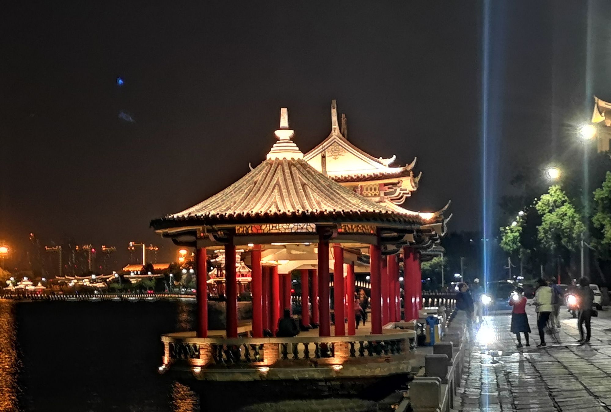 旅游厦门实拍,集美学村景区龙舟池,周边夜景照片_高清图集_新浪网