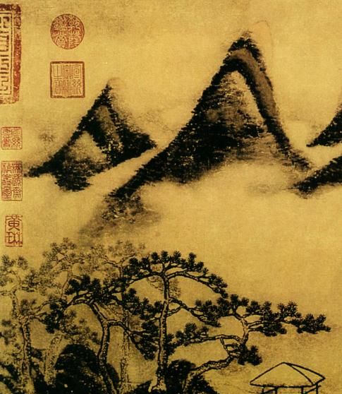 雨霁烟消的江南风光——春山瑞松图中的米点皴及北宋大师米芾|春山