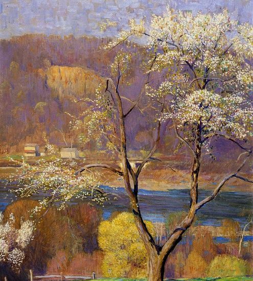 美国印象派画家daniel garber风景画作品欣赏