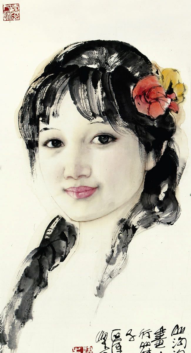 自学成才,风格独特,梁岩人物画作品欣赏