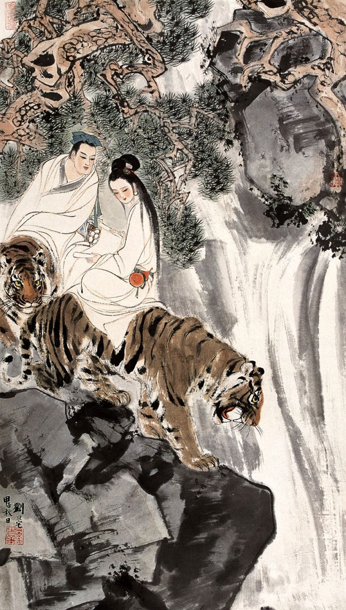 女神之美,跃然纸上,撼人心魄,13位名家十三幅山鬼图欣赏_新浪新闻