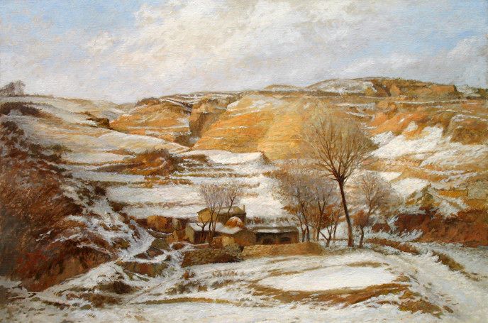 北方乡村,刘军才油画作品欣赏|刘军才|风景画|年代_新浪新闻