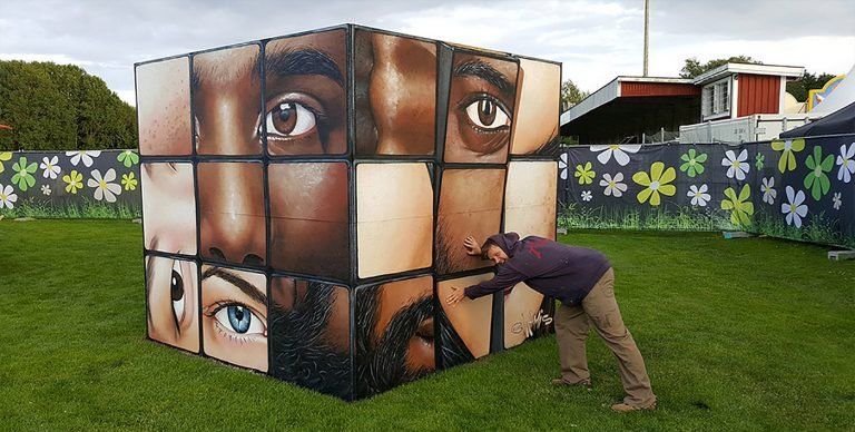 哈萨克斯坦街头艺术家创作的街头绘画艺术作品