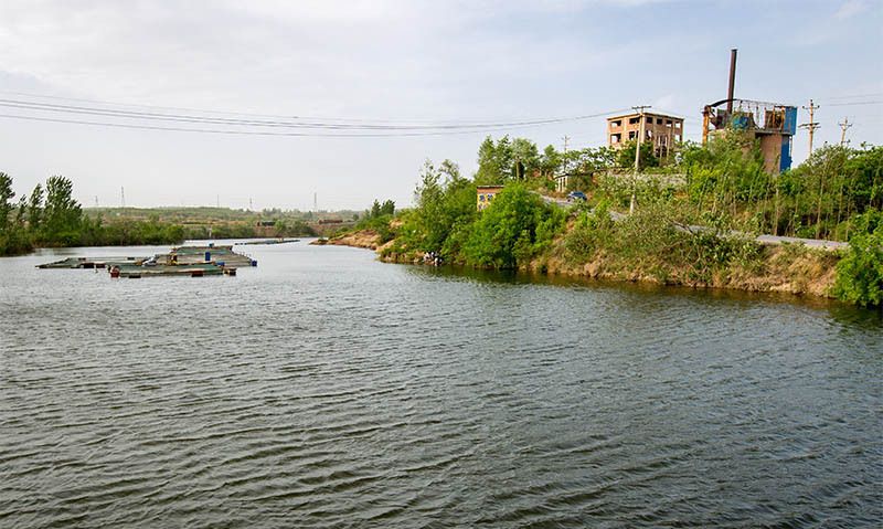 河南安阳:铜冶镇粉红江边发现红绿相间的奇特地貌