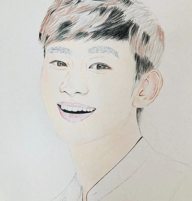 金秀贤帅到舔屏的手绘照片不知道有没有画出你心中的都教授呢