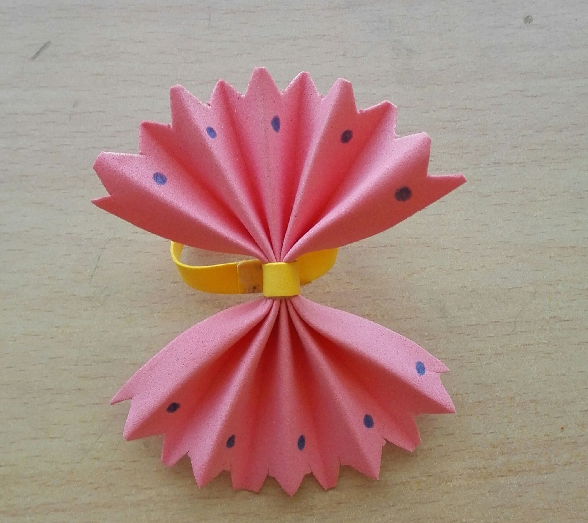 教你用海绵纸制作漂亮的蝴蝶结花头绳详细步骤图图解