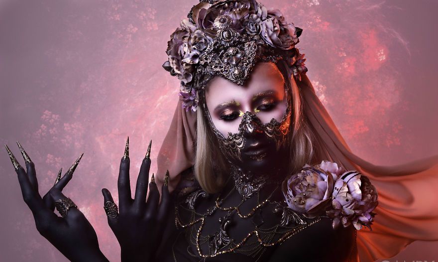 另类黑暗系妆容演绎鬼魅黑魔风,看完这些图原谅我不懂时尚