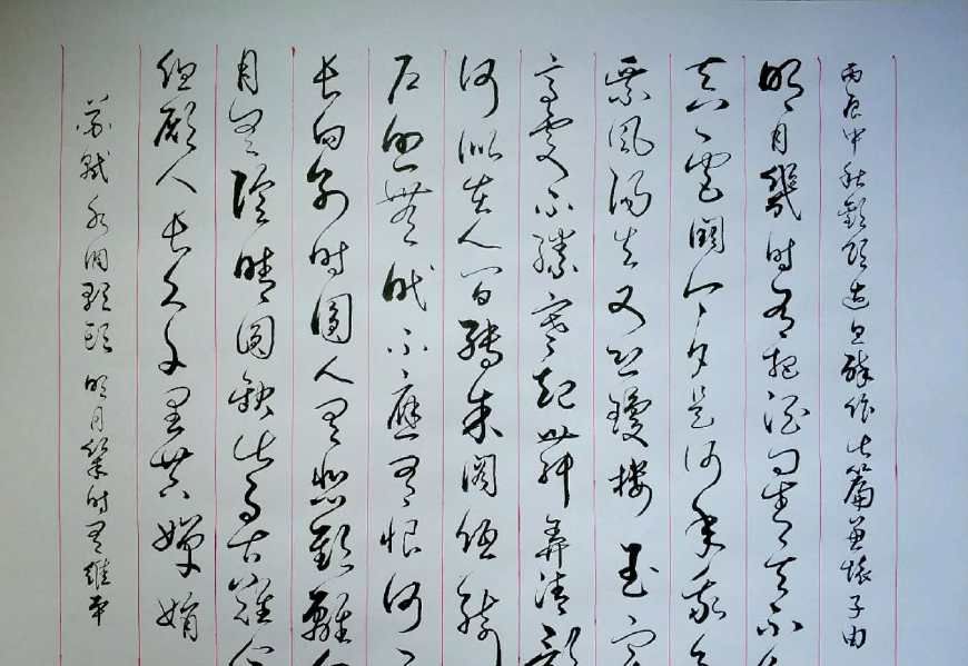 云南书法家胡维平草书作品 苏轼《水调歌头·明月几时有》