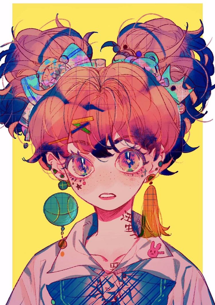 人物板绘,画风独特的人物插画,涂色别具一格