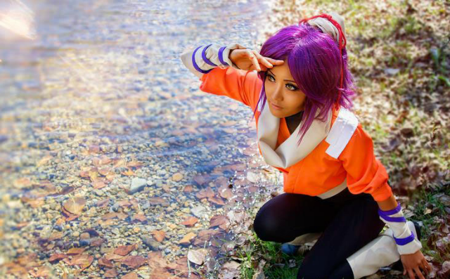 图为四枫院夜一,死神cos,网友:石田这个弓箭太过分了,不就是路边捡的