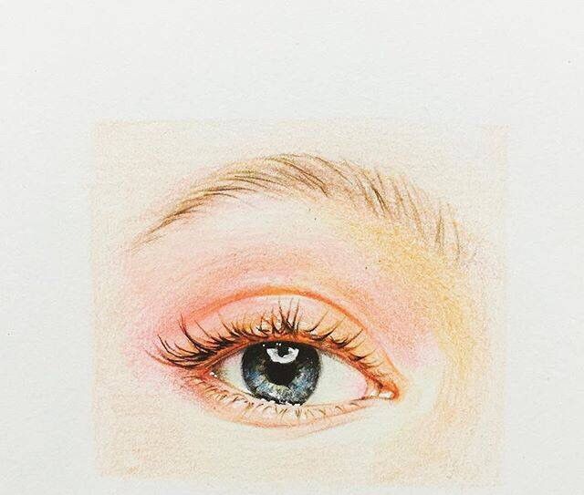彩铅手绘眼部特写眼睛画的超传神