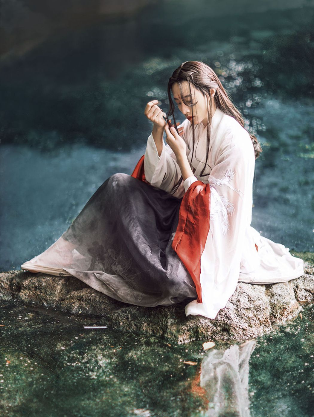 汉服古风取此泉酿酒奉茶乃可一世忘忧