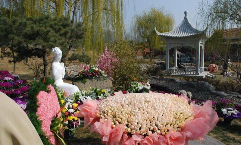 天尽头,何处有香丘,陈晓旭墓前鲜花环绕,松柏长青