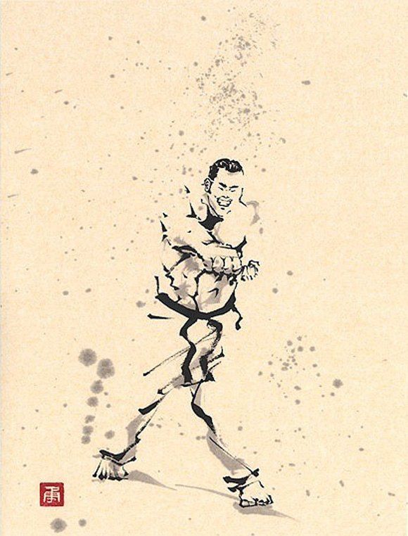 水墨功夫插画欣赏,日本画师胜亦勇作品