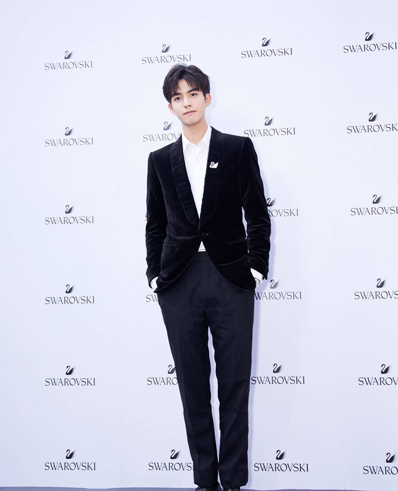 宋威龙最新活动照片,一席黑丝绒西装化身贵公子绅士而稳重,完美