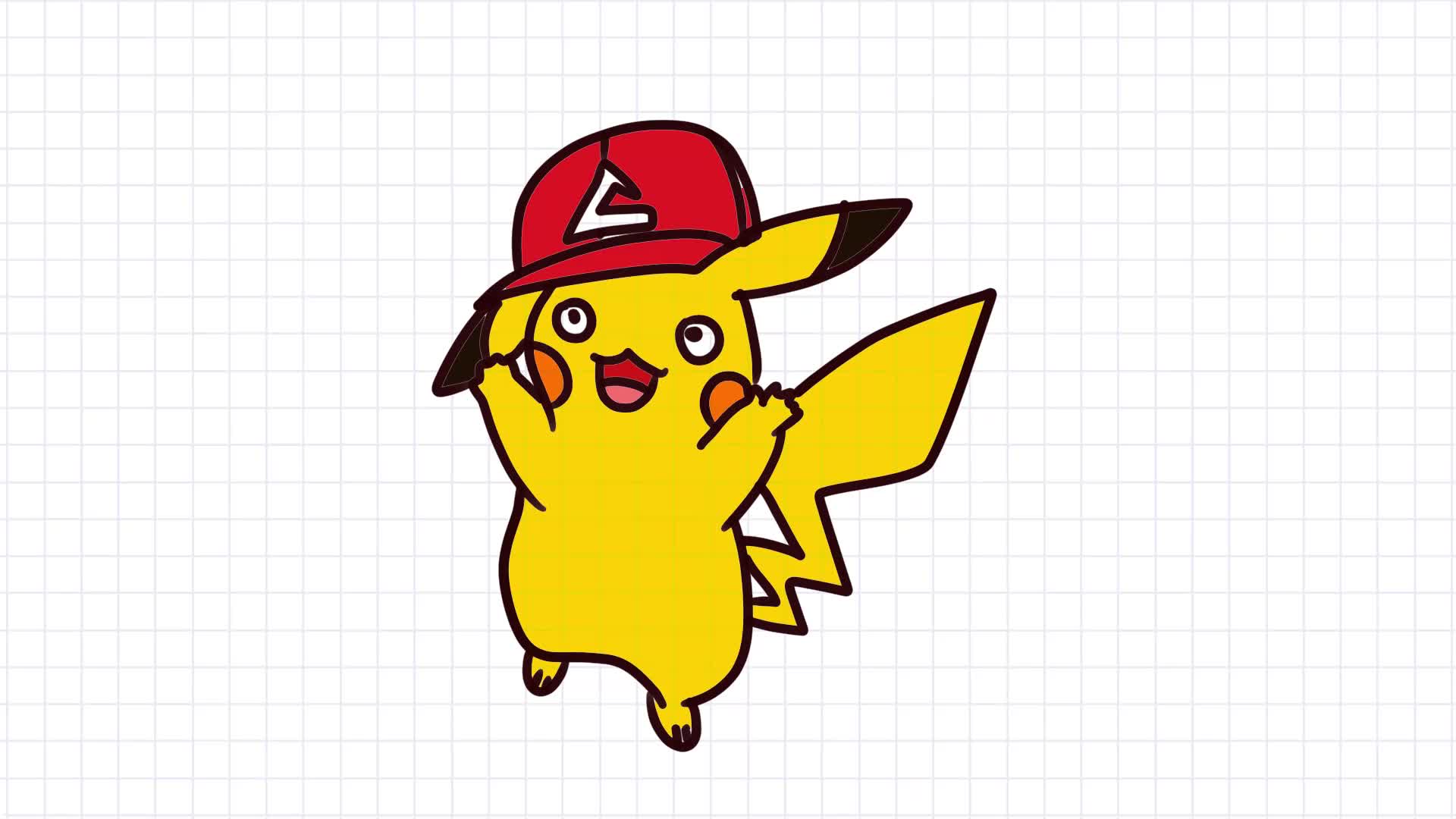 皮卡丘简笔画画戴帽子的皮卡丘卡通简笔画大全