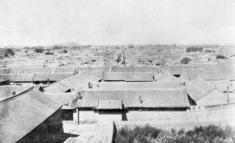 1905年辽阳老照片日俄战争下的海城与辽阳图5日军旗帜飘满城