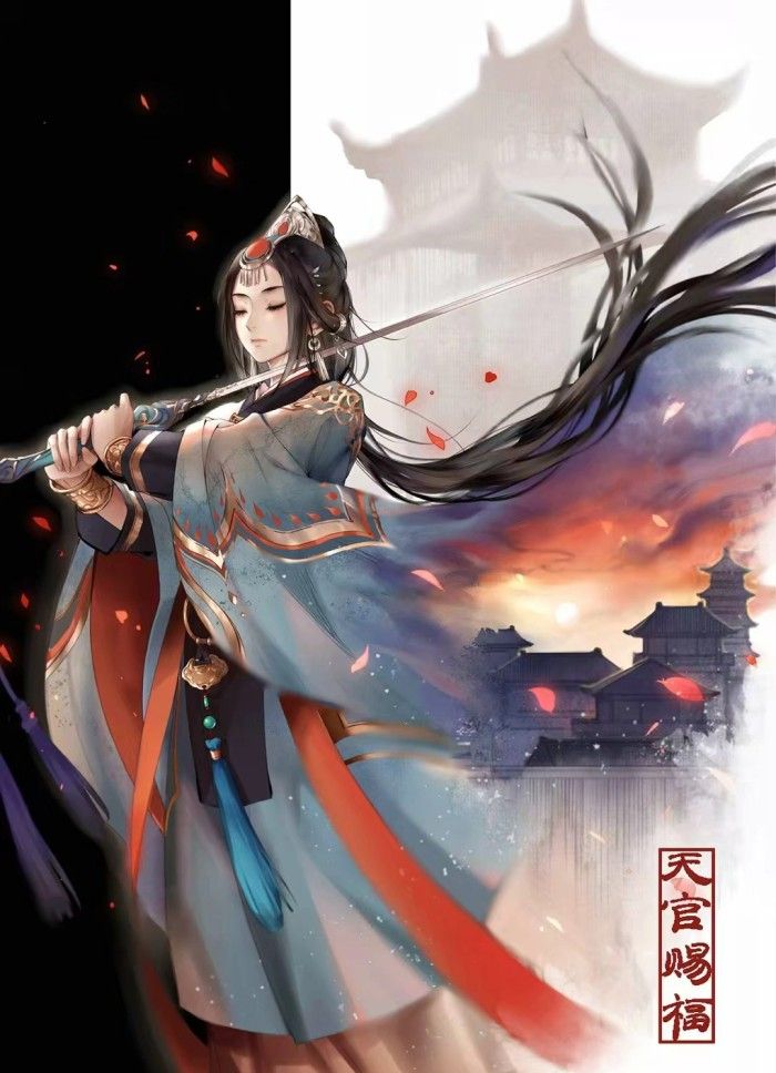 唯美古风手绘插画壁纸,借一句刻骨铭心来日方长,倘若天各一方