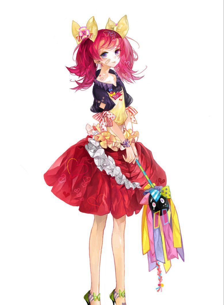 身材纤细动漫少女插画,服饰上的褶皱画得很好看