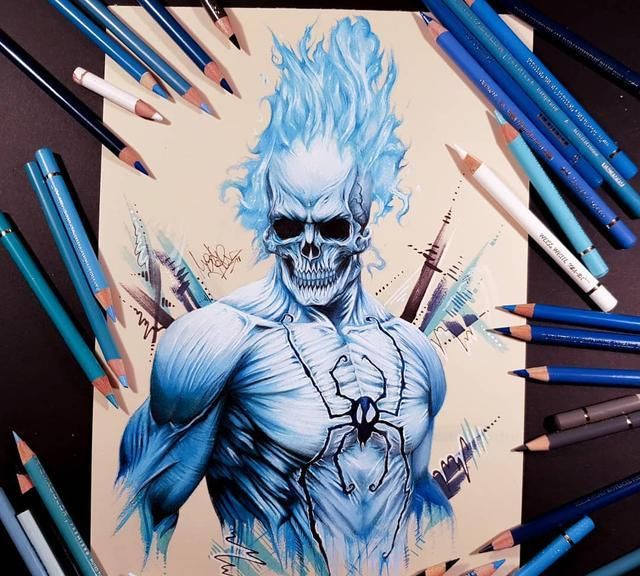 漫威系列彩铅手绘集合大佬自己画海报系列看图就热血澎湃