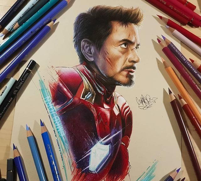 漫威系列彩铅手绘集合大佬自己画海报系列看图就热血澎湃