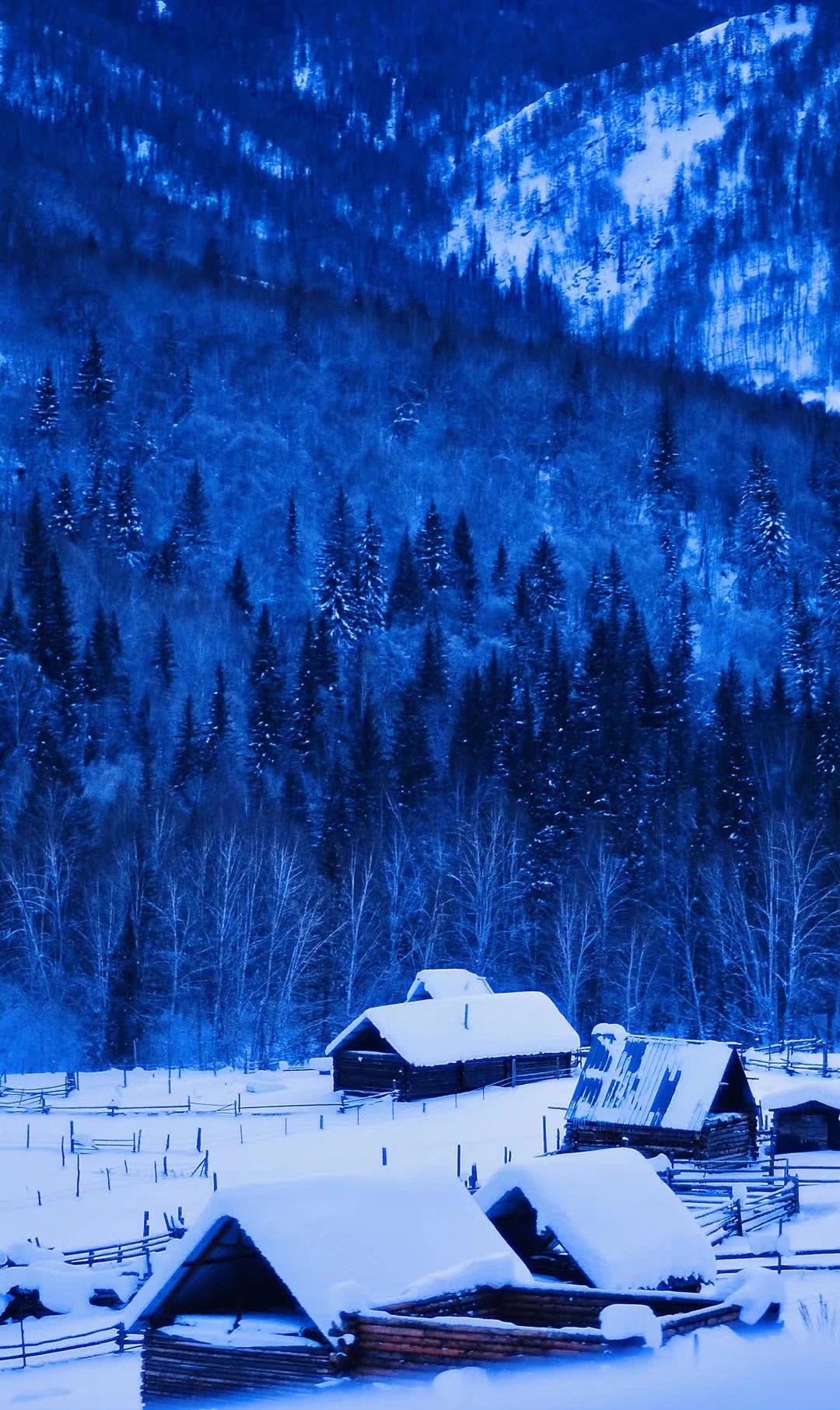 新疆禾木村大美雪景