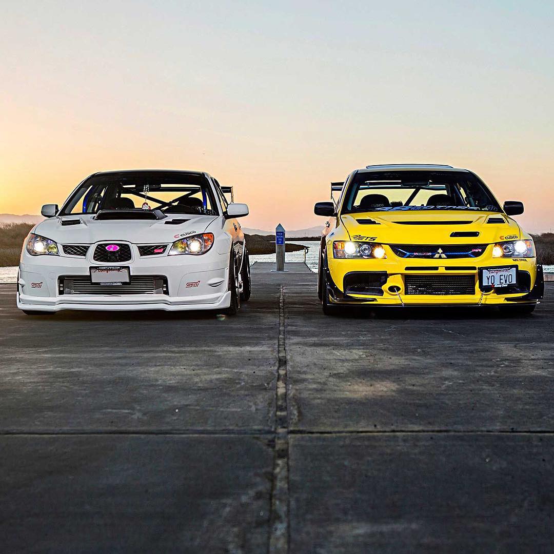 斯巴鲁sti和三菱evo间的神车情谊