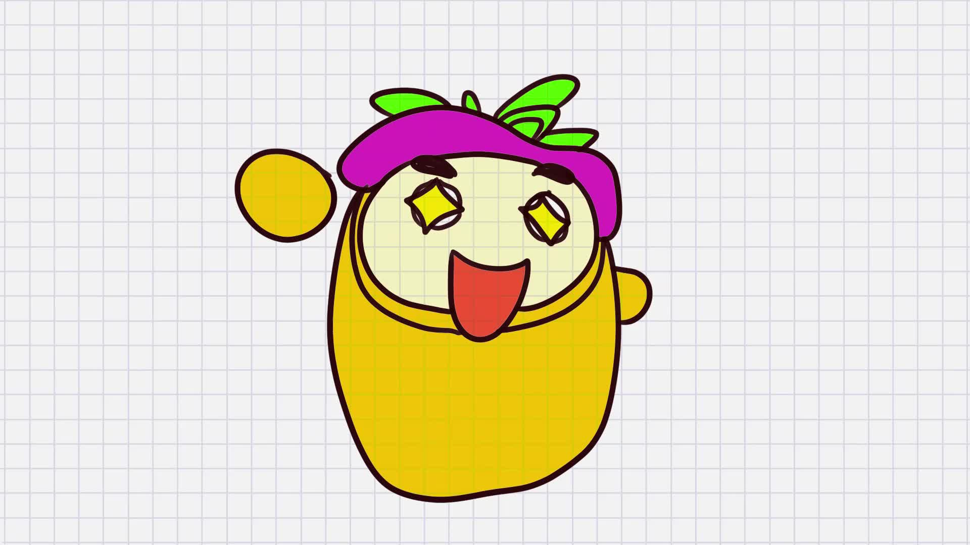 果宝特攻简笔画,画果宝特攻里的菠萝吹雪简笔画,卡通简笔画大全