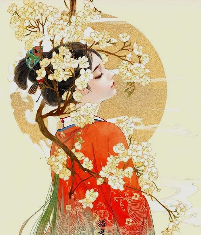 古风美人壁纸不比人间兰麝自然透骨生香