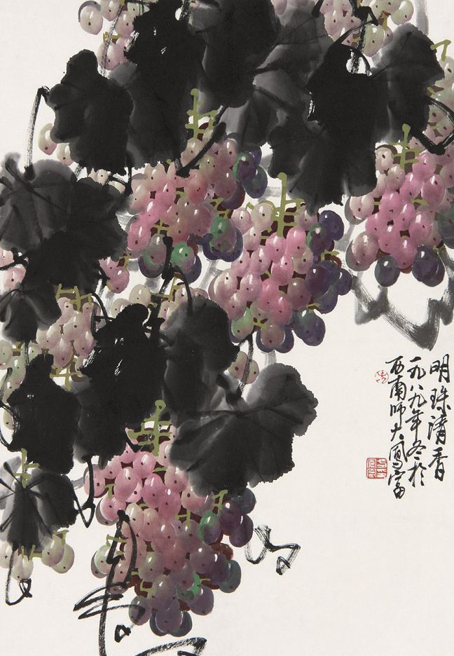 擅画葡萄、花鸟,国画名家方凤富作品欣赏|方凤富|国画|名家_新浪新闻