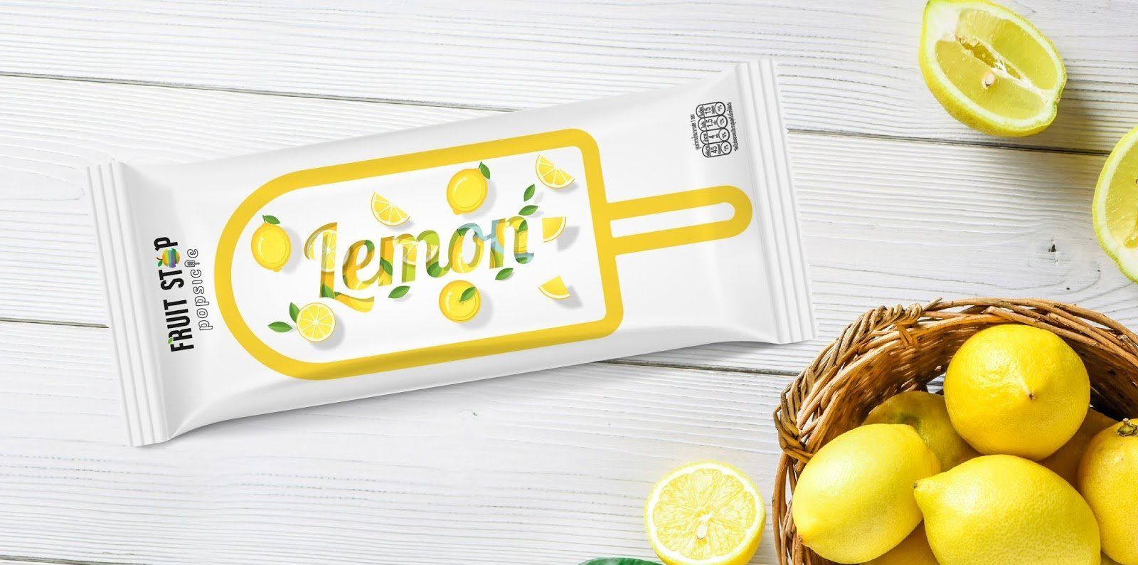 清新口味的fruit stop冰棒包装设计