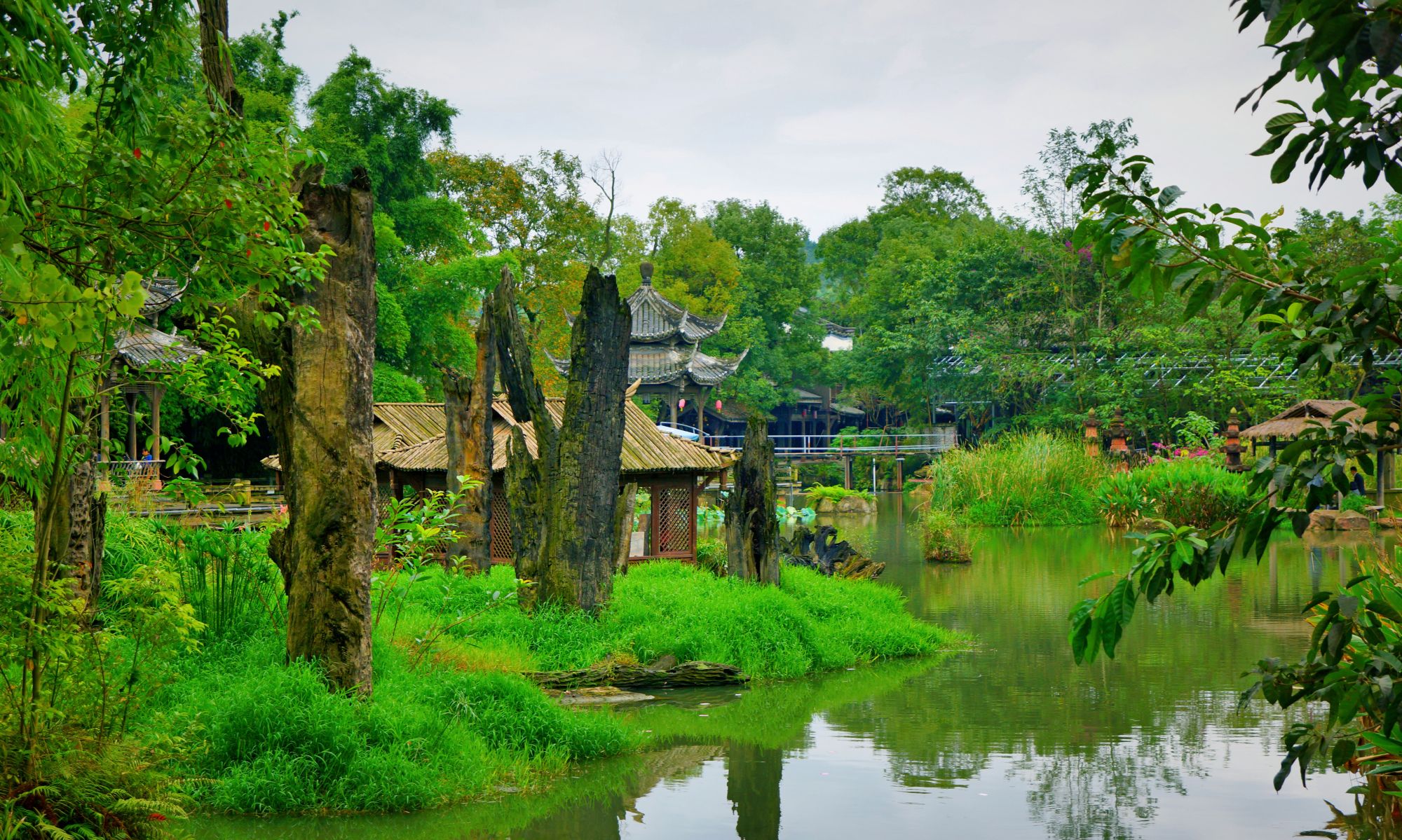 成都黄龙溪古镇,旅游型山水小城镇,建筑古朴风景秀丽