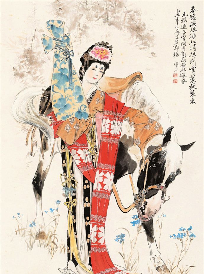 曾经画过连环画的国画家,颜梅华人物画作品欣赏