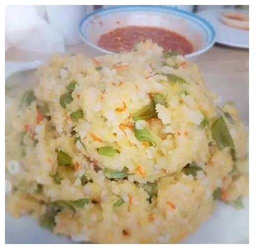 盂县美食～白面糊糊,蘸上辣椒那是一绝