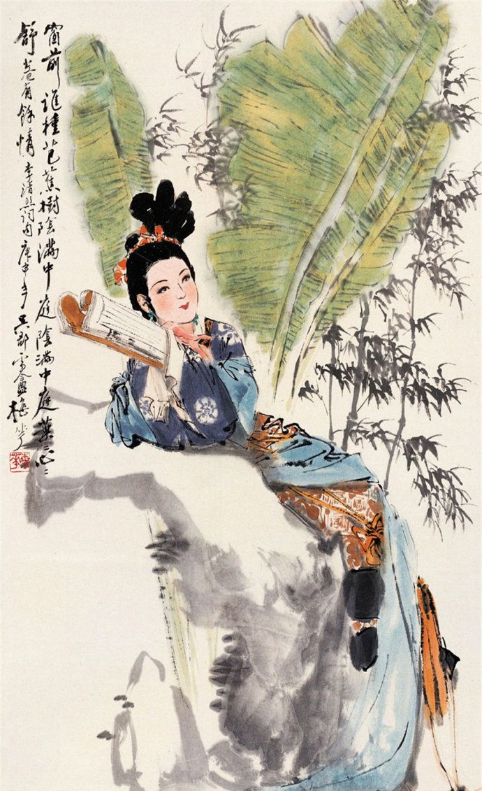 曾经画过连环画的国画家,颜梅华人物画作品欣赏