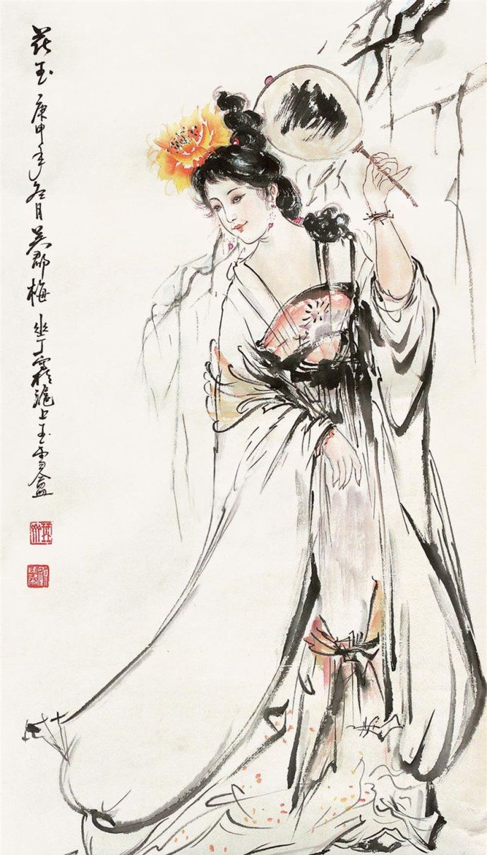 曾经画过连环画的国画家,颜梅华人物画作品欣赏