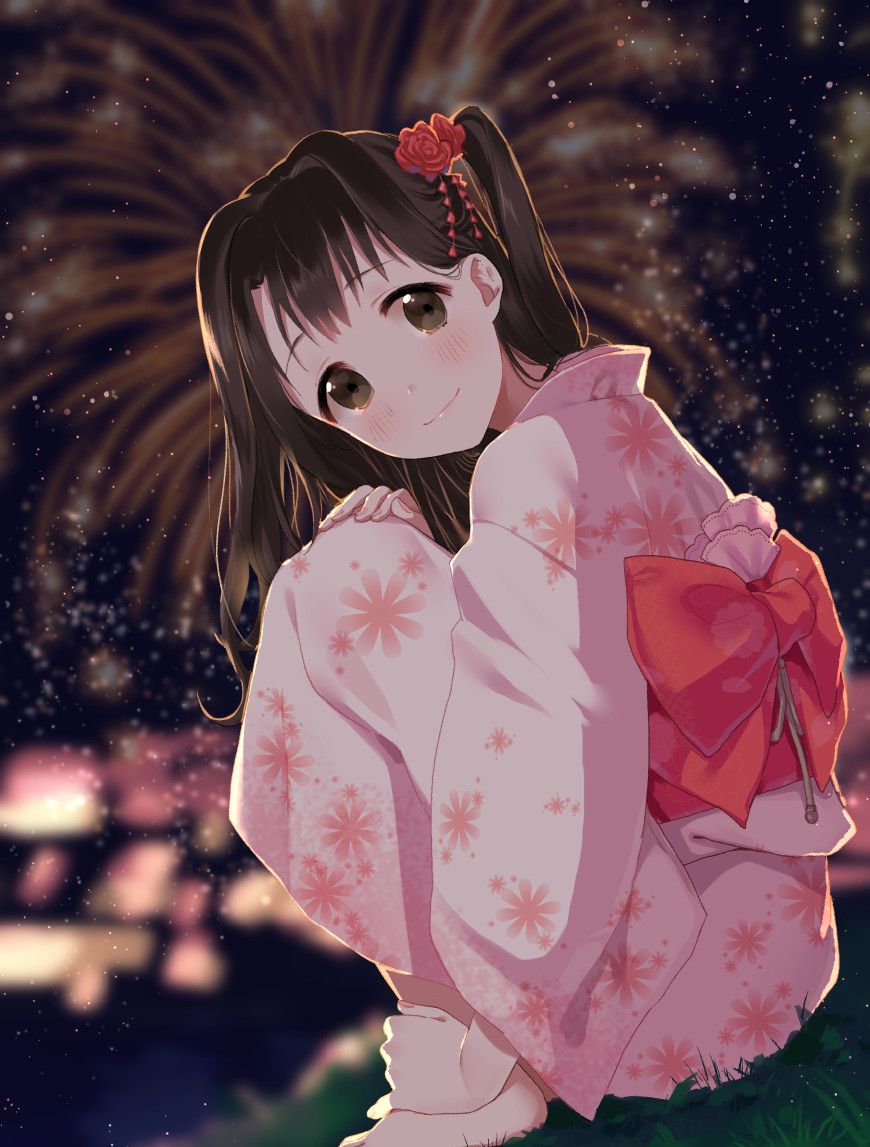 和服少女高清壁纸呐和我一起去看烟火大会吧