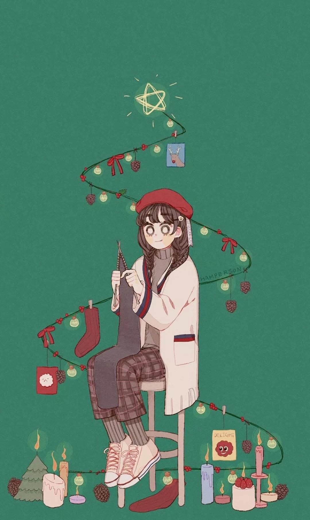 治愈系插画清新小女生的日常生活