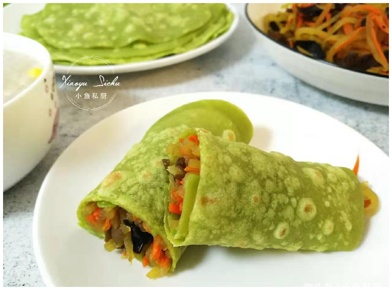 春饼的新做法,不用上锅蒸,薄软又筋道,卷肉卷菜可香了