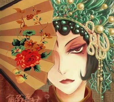 (戏装女子动漫图)