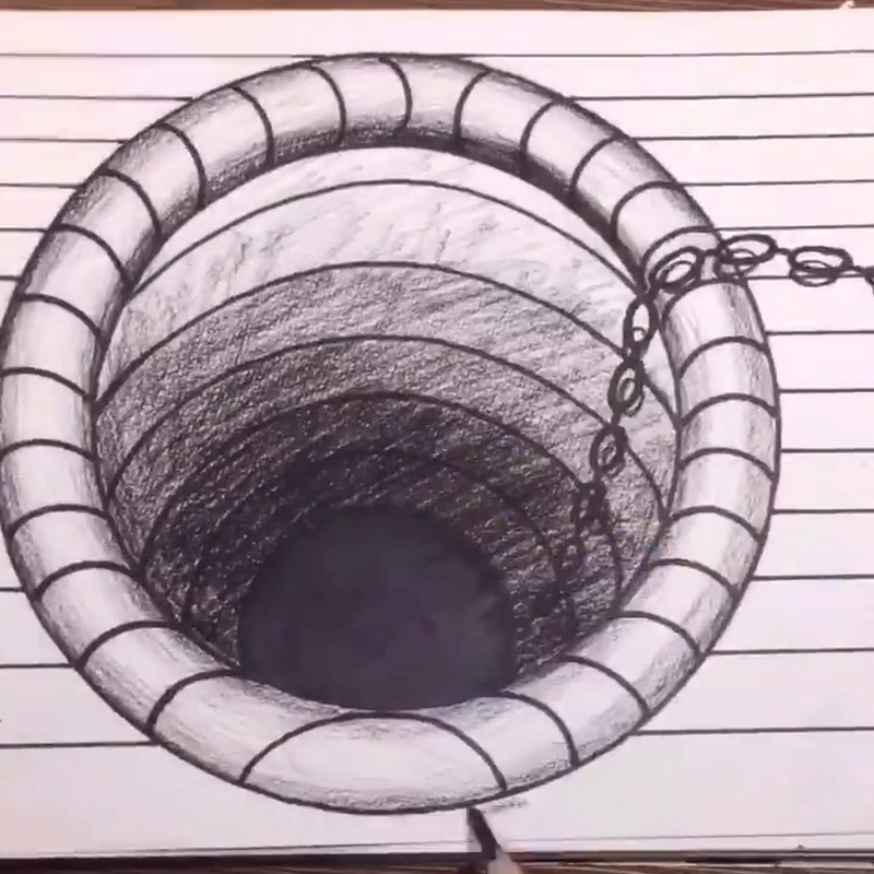 美术生纸上画陷阱,开始被吐槽"小儿科",成画效果炸裂!__财经头条