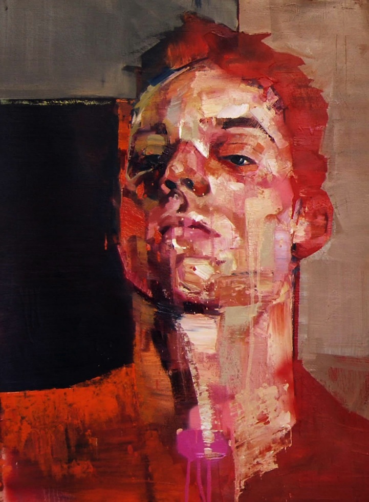 刷子绘制的油彩人物肖像 英国伦敦艺术家 andrew salgado